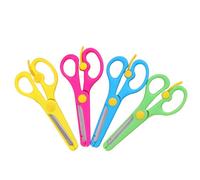 DIYEAH 4 Piezas Tijeras de Plástico Seguras para Punta Redonda Colores Surtidos para Manualidades y Entrenamiento Preescolar Color Aleatorio