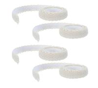 DIYEAH 4 Rollos Cinta de Encaje Autoadhesiva de Algodón Estilo Delicado y Romántico para Manualidades Fácil Aplicación y Corte, Adecuado para Scrapbooking y Diarios Creativos