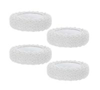 DIYEAH 4 Rollos Cinta de Encaje Autoadhesiva Material Firme y Tejido de Algodón Blanco para Manualidades Adecuado para Álbumes de Recortes y Marcos de