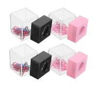 DIYEAH 4 Square Magnetic Paper Clip Holder With Container And Magnetic Lid Compact Desktop Organizer For Office And School Space-saving Paper Clip Case