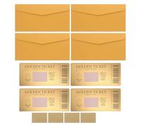 DIYEAH 4 tarjetas rasca y gana doradas con sobres - Cupones rasca y gana para empresas y fidelización de clientes - Kit de boletos de rifa para eventos corporativos