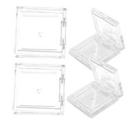 DIYEAH 4 Unidades de Recipientes Cuadrados Vacíos para Sombra de Ojos, Bandejas de Colorete y Resaltador, Estuches Transparentes Mini para Maquillaje, Paleta Cosmética Portátil para Uso