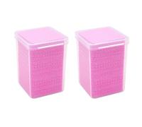 DIYEAH 400 Almohadillas Desechables Quitaesmalte y Limpiadoras de Uñas de Tela No Tejida Rosa, Toallitas para Esmalte Permanente y Pegamento, Pack Profesional para Decoración y Cuidado
