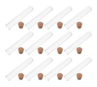 DIYEAH 40piezas Tubos de Ensayo de Vidrio Transparentes con Tapones de Corcho Botellas Reutilizables de Fondo Plano para Proyectos DIY Almacenaje Laboratorios Científicos y Decoración
