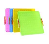 DIYEAH 4juegos Geoplanos Doble Cara Plástico con Gomas Didácticos Montessori Stem para Aprendizaje Formas Matemáticas Manejo Manual