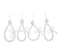 DIYEAH 4piezas Cadena para Teléfono Forma de Perla Artificial Correa de Muñeca Pequeña para Móvil Pulsera Decorativa para Teléfono Bolso Monedero