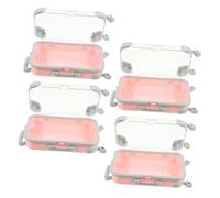 DIYEAH 4piezas Mini Caja de Almacenamiento para Pestañas Organizador de Maquillaje Portátil Imitación de Maleta de Viaje de Contenedor Vacío para Cosméticos Estuche de Viaje