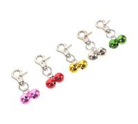 DIYEAH 5 Cascabeles Metálicos para Collar de Perro y Gato Cierre de Gancho K22 Mini Dijes Coloridos Rojo Rosa Verde Níquel Oro Vacío para Mascotas Pequeñas y Entrenamiento