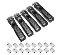 DIYEAH 5 Grapadoras De Pinzas Portátiles Recargas Mini Soportes Pinzas Clips De Notas De Plástico Negro