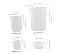 DIYEAH 5 piezas Tazas Medidoras de Silicona para Resina y Cocina Set DIY Resistentes y Reutilizables para Mezclar y Medir Líquidos y Materiales de Manualidades Reutilizable