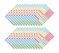 DIYEAH 50 Hojas Pegatinas de Recompensa Formas de Corazón, Estrella y Gotas de Agua, Papel Autoadhesivo Resistente para Motivar Buen Comportamiento en Casa y Aula