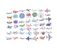DIYEAH 50 Pegatinas Redondas de Aviones Dibujos Animados, Adhesivos Decorativos de Papel para Cuadernos, Maletas y Ordenadores Portátiles
