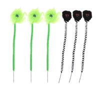 DIYEAH 6 Palillos para árbol de Halloween: Decoraciones en Espiral de Gusanos de Arena, estacas para Plantas con Forma de Ojos saltones, Tallos con Forma de Globo Ocular Espeluznante para Coronas,