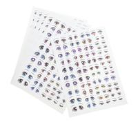 DIYEAH 6 pegatinas de cara de anime, calcomanías de ojos de dibujos animados, ojos adhesivos coloridos para manualidades DIY, decoración facial de anime a crochet, suministros para hacer muñecas.