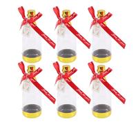 DIYEAH 6 piezas Caja de Regalo de Forma de Botella de Champán Diseño Creativo Rojo y Dorado para Bodas y Celebraciones