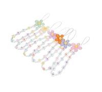 DIYEAH 6 Piezas Correa Decorativa para Teléfono de Acrílico con Flores Lanyard de Coloridas Multiusos y Práctico para Claves y para Decorar y Evitar Pérdidas