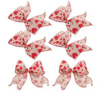 DIYEAH 6 Piezas De Lazo Decorativo De Corazón Rosa De Satén para Decoración De San Valentín Lazo De Amor para San Valentín