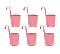 DIYEAH 6 Piezas Maceta Colgante de Hierro Gancho y Drenaje para Jardín | Metal Resistente, Estilo Naturalista, para Balcón y Patio, Decoración de Vallado Exterior, Apta para Cactus
