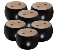 DIYEAH 6 Piezas Patas De Sofá De Madera Maciza Sofá Pata Bollo Tubo De Subida Pesado Pies Viviendo Nuez Niveladores De Pies De Muebles Reemplazo Piernas Cepillado Muebles Negro Madera