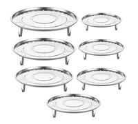 DIYEAH 7 rejillas vaporeras de acero inoxidable, bandeja redonda para vapor | Soporte de rejilla de acero inoxidable para cocinar al vapor con patas extraíbles para huevos y mariscos.