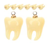 DIYEAH 8 dijes de dientes de resina - Adorables colgantes pequeños - Kit de joyería DIY para mujer: collares, pulseras y más.