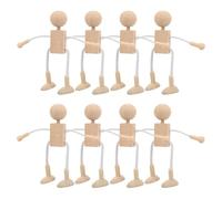 DIYEAH 8 Muñecos de Madera sin Terminar, Figuras de Robot de Madera para Manualidades, Cuerpos de Muñecos para Pintar Diy para Proyectos Artísticos, Suministros de Decoración para Fiestas