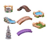 DIYEAH 8 Piezas Adornos Micro Paisajísticos de Resina Vintage para Decoración de Césped y Acuarios Accesorios Multiusos para Jardines Miniatura y Acuarios Estilos Aleatorios