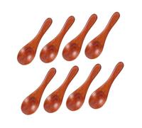 DIYEAH 8 piezas Cucharas de Madera Sólidas para Postres Cucharillas Pequeñas Ergonómicas para Especias Miel Té Café Utensilios Naturales de Cocina para Hogar y Restaurantes
