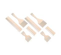 DIYEAH 8 Piezas Herramientas de Madera para Telar Manual Peine Doble Extremo y Batidor, Diseño Artesanal en Madera Lijada para Proyectos de Tapices y Bricolaje