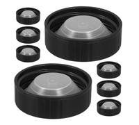 DIYEAH 8 Tapas de Rosca Redondas de Plástico Negro Cierre Hermético y Sellado Fuerte para Botellas de Vidrio, Ideales para Laboratorio y Elaboración de Cerveza