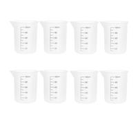 DIYEAH 8 vasos medidores de resina: Kit de vasos medidores de silicona antiadherentes de 100 ml, graduados para resina epoxi y manualidades, para una lectura rápida del volumen.