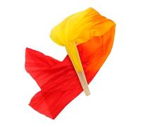 DIYEAH Abanico de Danza Plegable Alargado de 120cm para Adultos | Imitación de Seda y Madera, Diseño Chino Efecto Llama, para Foto, Escuela y Danza Ritual