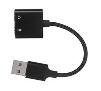 DIYEAH Adaptador Tarjeta De Sonido USB Externa con Cable Divisor para Auriculares y Micrófono, para Pc y Portátil, Diseño Compacto, Plug and Play, Color Negro, Uso En Oficina y Gaming