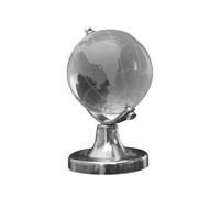 DIYEAH Adorno de Globo Terráqueo de Cristal Mini para Escritorio Decoración de Mesa Elegante y Creativa para Bodas y Fiestas Adorno Geográfico Giratorio Obsequio Original para