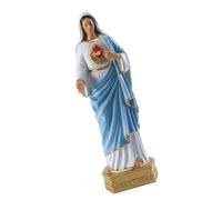 DIYEAH Adorno de Resina Virgen María Clásica con Corazón Inmaculado Estatua Católico para Decoración de Escritorio Interior Figura Religiosa Duradera para Hogar y Regalo