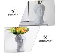 DIYEAH Adorno Escultórico de Resina Gris Estilo Europeo Figura Decorativa de para Interior Florero y Caja de Almacenamiento Multifuncional Decoración de Mesa Artística