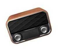 DIYEAH Altavoz Inalámbrico de Madera Doble Subwoofer Portátil con de Larga Duración Sonido Estéreo para Hogar y Oficina Color Madera Profunda