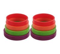 DIYEAH Anillos Ajustadores de Espesor para Rodillo de Masa de Silicona Alimentaria, Kit de 8 Piezas Multicolor para Nivelar Masa en Repostería Casera, Accesorios para Rodillos Estándar