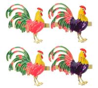 DIYEAH Anillos para Servilletas de Aleación Hebilla Metálica Diseño de Ave Colorida 4 Piezas 2 Modelos Reutilizables para Banquetes Bodas y Restaurantes