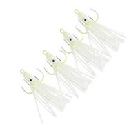 DIYEAH Anzuelos Luminosos para Pesca Nocturna, Cebo Artificial para Pulpos y Calamares, 4 Ganchos de Anclaje sin Púas, Señuelo de Aguas Profundas, Paquete de 4 Unidades, Uso en Agua