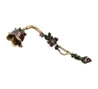 DIYEAH Apagavelas Metálico Vintage con Mango y Diseño Floral Morado Extintor Seguro para Mechas de Vela Accesorio para Amantes de Velas y Decoración Hogareña