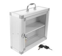 DIYEAH Armario de Pared para Medicamentos Compartimentos Integrados, Aleación y Acrílico, Almacenamiento Multiuso para Gestión de Objetos Perdidos y Ayuda Comunitaria Continua