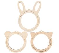 DIYEAH Aro De Bordado De Madera 3 Uds Bastidor Para Punto De Cruz Marco Redondo Para Bordar Manualidades Diy Tamaño 4.9X3.7 Pulgadas Ideal Para Decoración Y Regalos Creativos