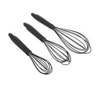 DIYEAH Batidor de Silicona Manual 3 Piezas Pequeño Mediano y Grande Mango Ergonómico de Polipropileno para Batir Huevos y Hornear Pan Utensilios de Cocina Antiadherentes para Uso