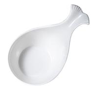 DIYEAH Blanco Platillo de Cerámica para Salsas Forma de Cola de Ballena | Adecuado para Azúcar, Especias, Sal y Aperitivos, Uso en Fiestas y Camping, Vajillas Ceramica