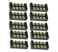 DIYEAH Bloque de Terminales Material de Hierro y PC 10 Piezas Fijo de 4 Posiciones Cubierta Aislante Removible para Cables de Máquinas y Circuitos Electrónicos
