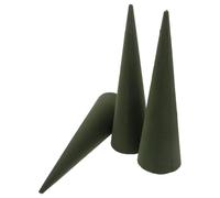DIYEAH Bloques de Espuma Cónica Verde 3 Unidades 100 MM Base X 320 MM Alto para Manualidades Arreglos de Flores y Secas Decoración de Bodas Cumpleaños y Fiestas