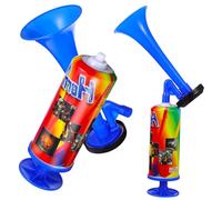 DIYEAH Bocina De Aire Manual 2 Asas Azules, Bomba De Empuje Portátil, Plástico Resistente, Para Animar Partidos De Fútbol, Fiestas y Eventos Deportivos