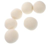 DIYEAH Bolas de Lana para Secadora 6 Cm 6 Unidades Blancas Antiestáticas Antiarrugas Secado Rápido Esferas de Fieltro para Lavar Ropa Hogar
