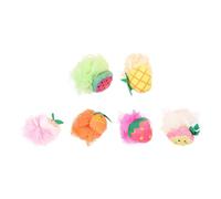 DIYEAH Bolas Exfoliantes de Baño Diseño de Fruta, Esponjas para Lavar el Cuerpo, Paquete de 6 Piezas Grandes, Suaves y Flexibles, para Limpieza Profunda y Uso Diario en Estilo Aleatorio